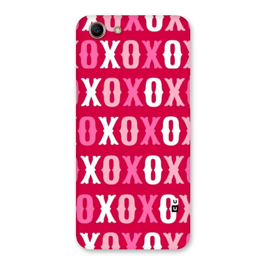 Pink White Xoxo Back Case for Oppo A83 (2018)