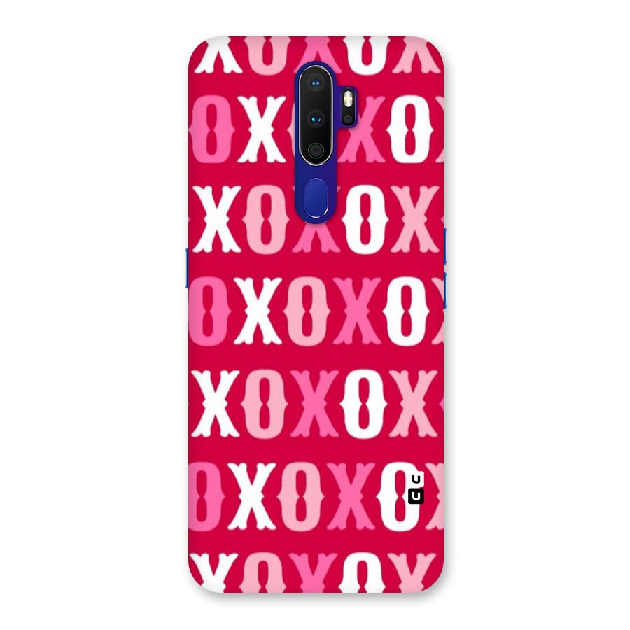 Pink White Xoxo Back Case for Oppo A9 (2020)