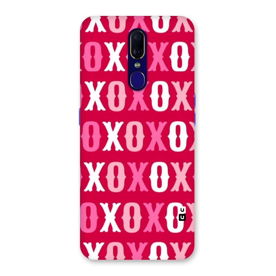Pink White Xoxo Back Case for Oppo F11
