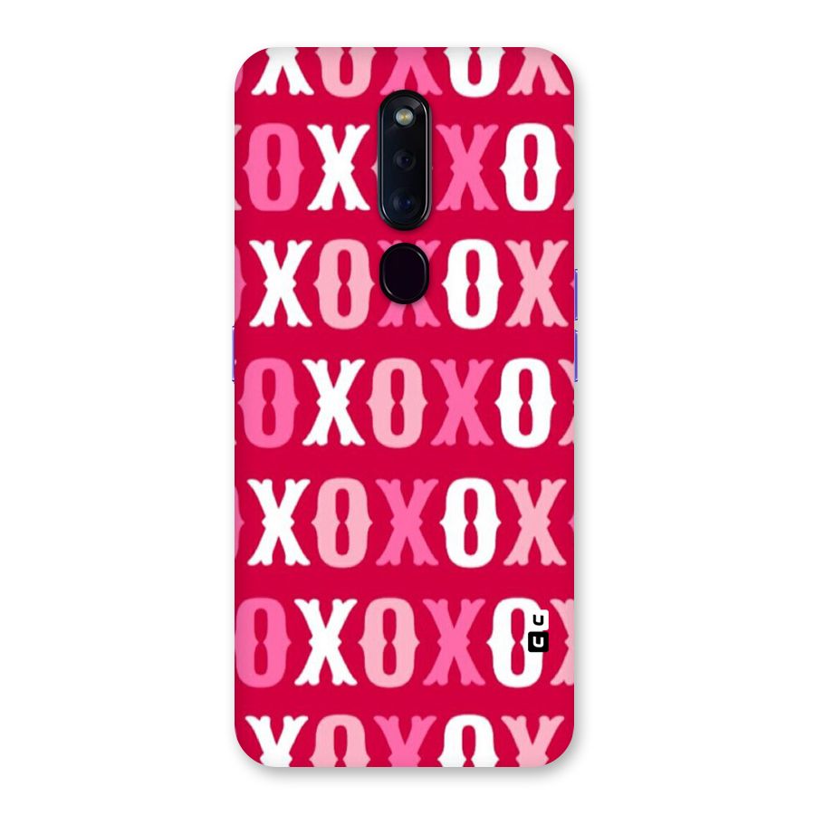 Pink White Xoxo Back Case for Oppo F11 Pro