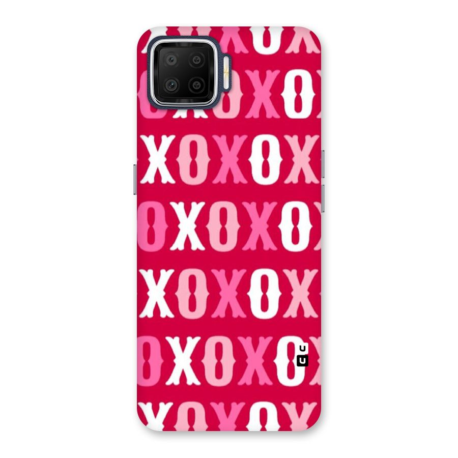 Pink White Xoxo Back Case for Oppo F17