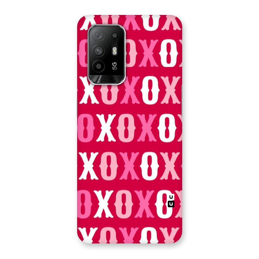Pink White Xoxo Back Case for Oppo F19 Pro Plus 5G