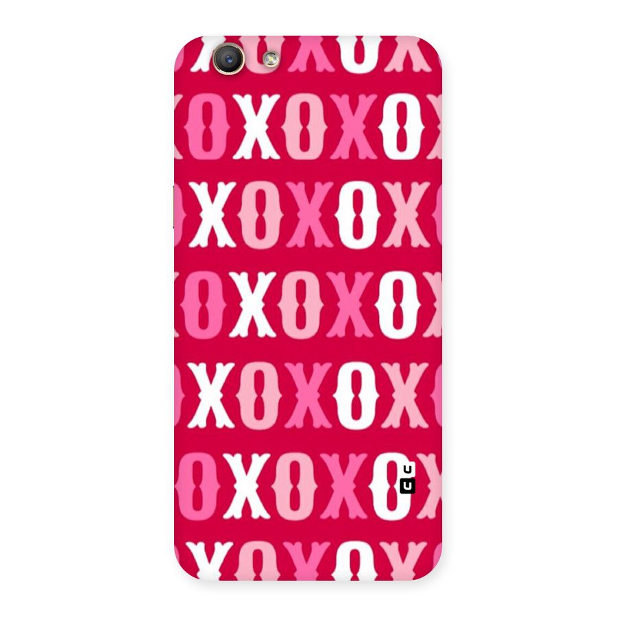 Pink White Xoxo Back Case for Oppo F1s