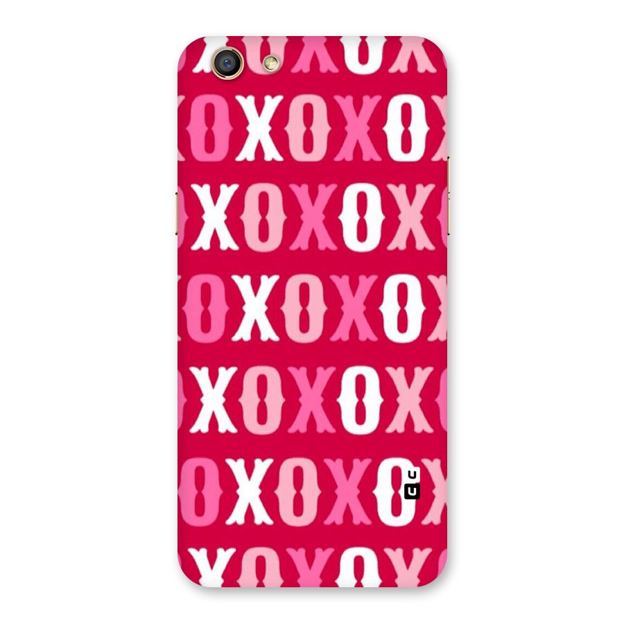 Pink White Xoxo Back Case for Oppo F3