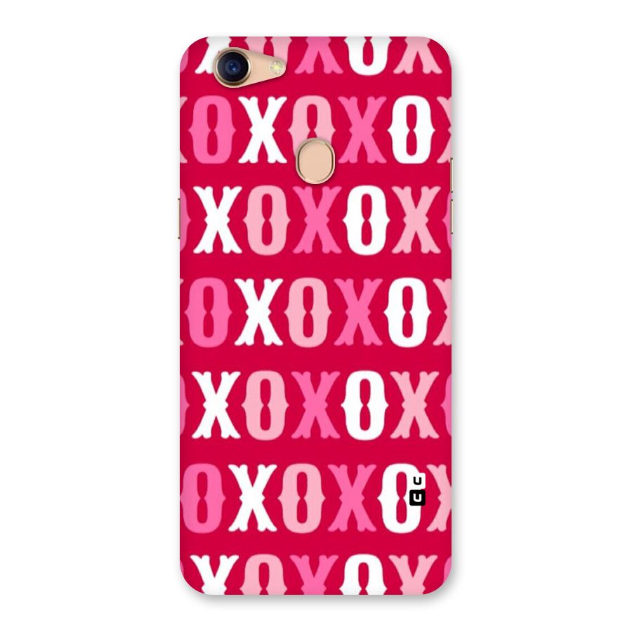Pink White Xoxo Back Case for Oppo F5