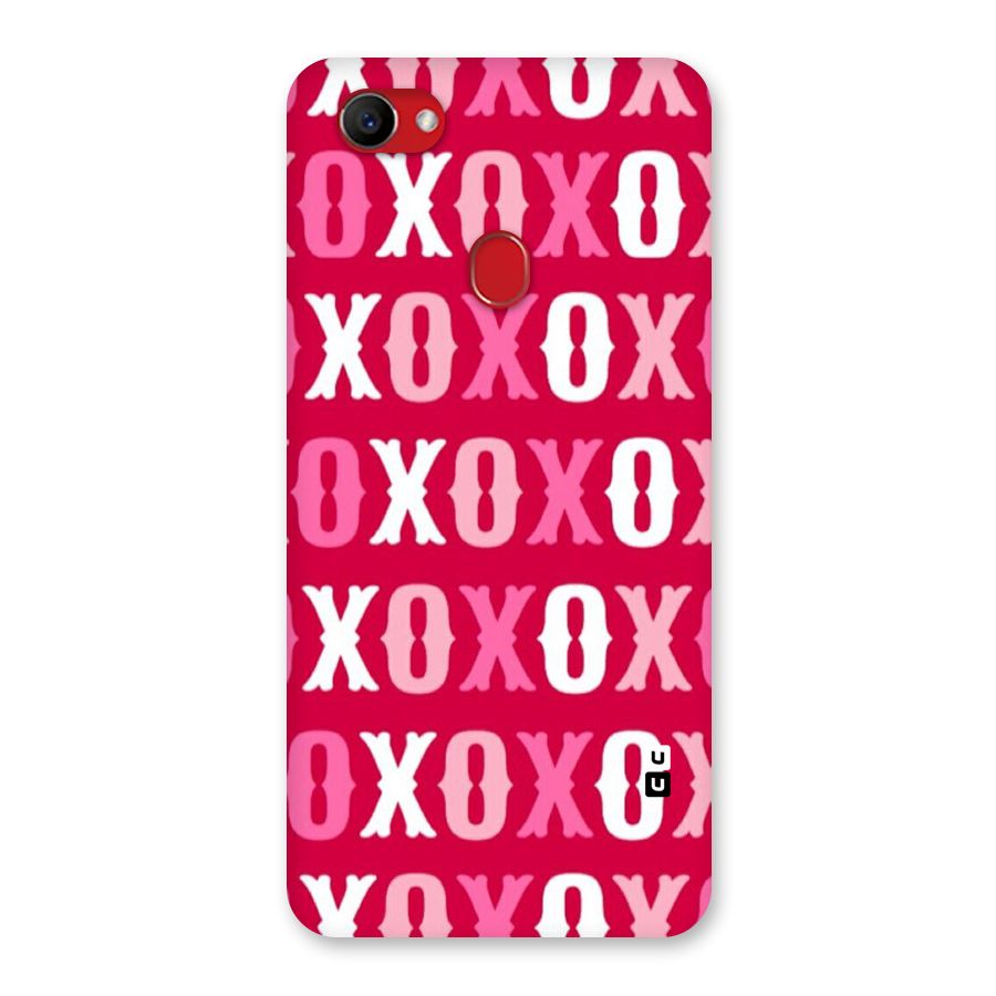 Pink White Xoxo Back Case for Oppo F7