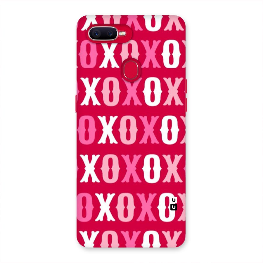 Pink White Xoxo Back Case for Oppo F9 Pro