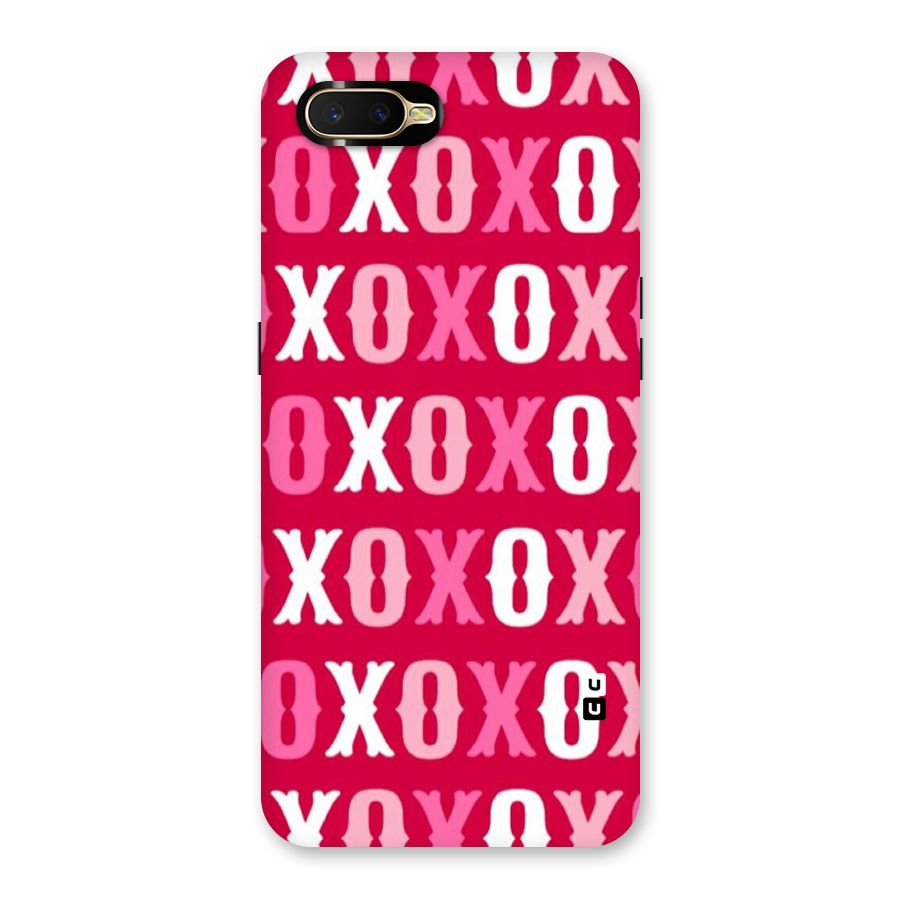 Pink White Xoxo Back Case for Oppo K1