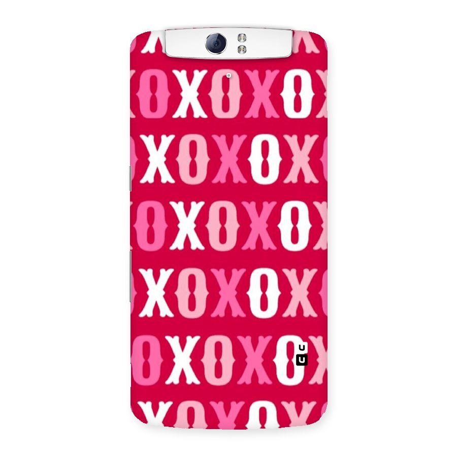 Pink White Xoxo Back Case for Oppo N1