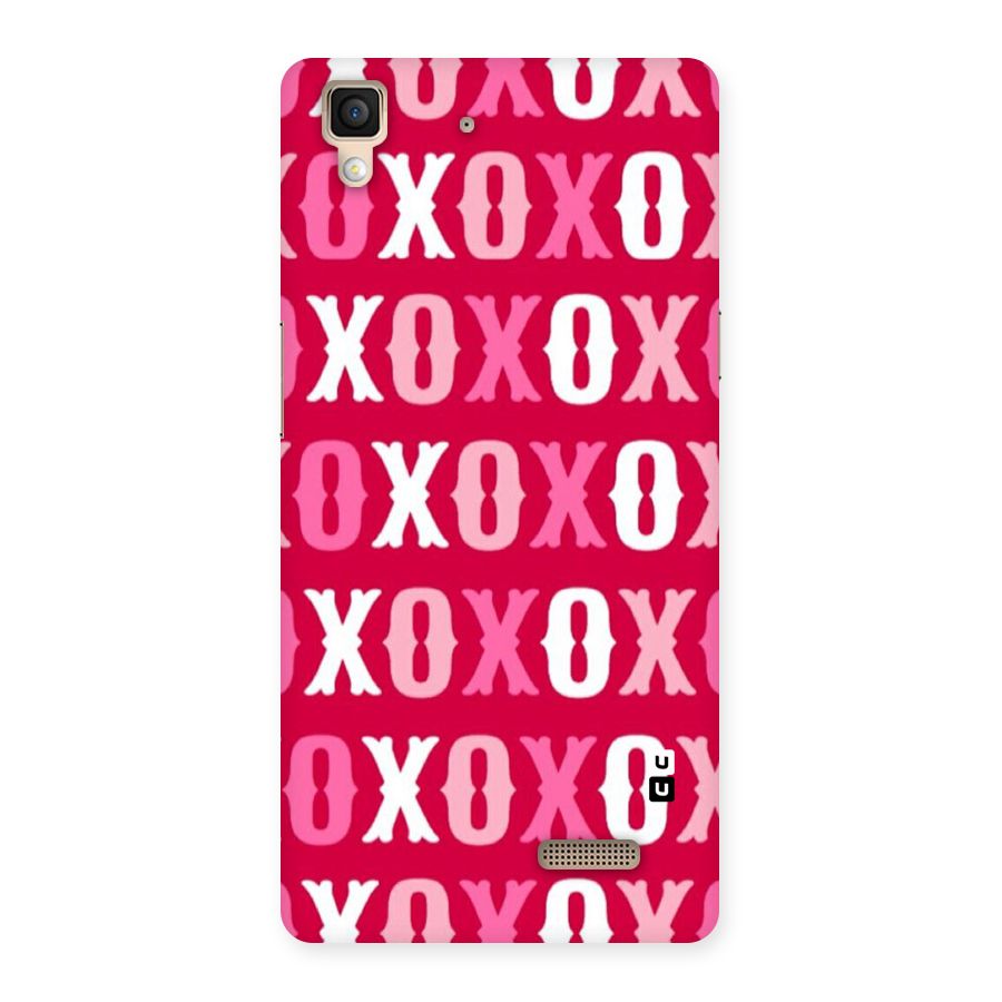 Pink White Xoxo Back Case for Oppo R7