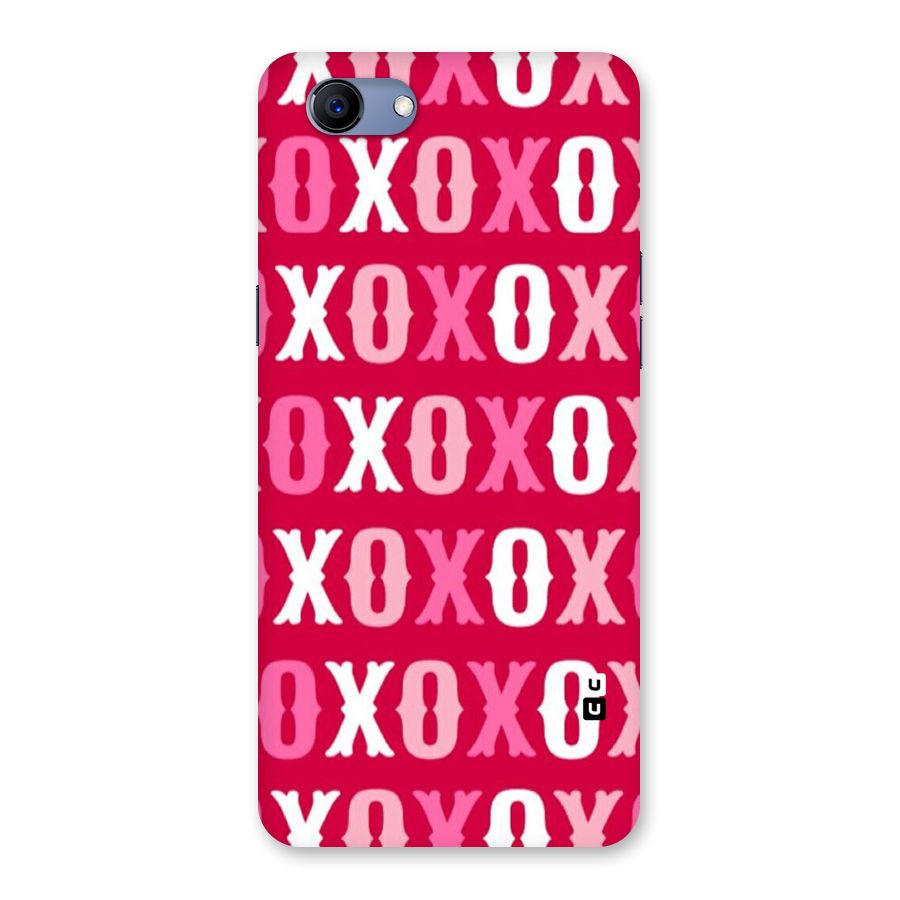 Pink White Xoxo Back Case for Oppo Realme 1