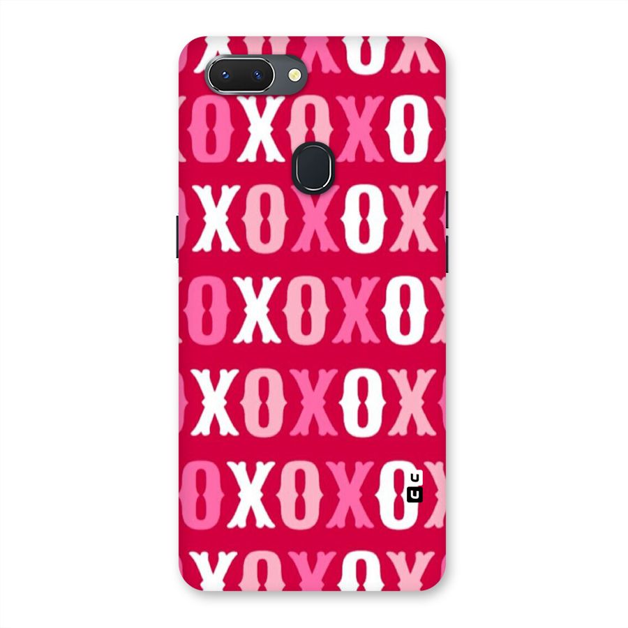 Pink White Xoxo Back Case for Oppo Realme 2