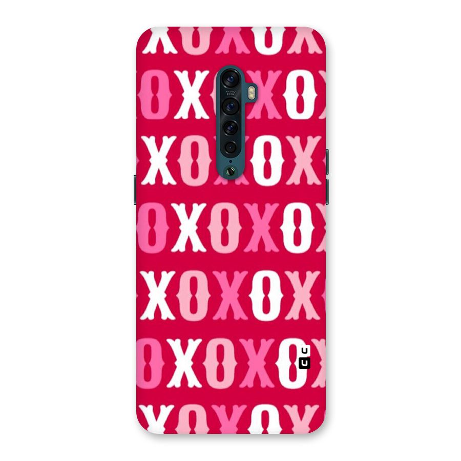 Pink White Xoxo Back Case for Oppo Reno2