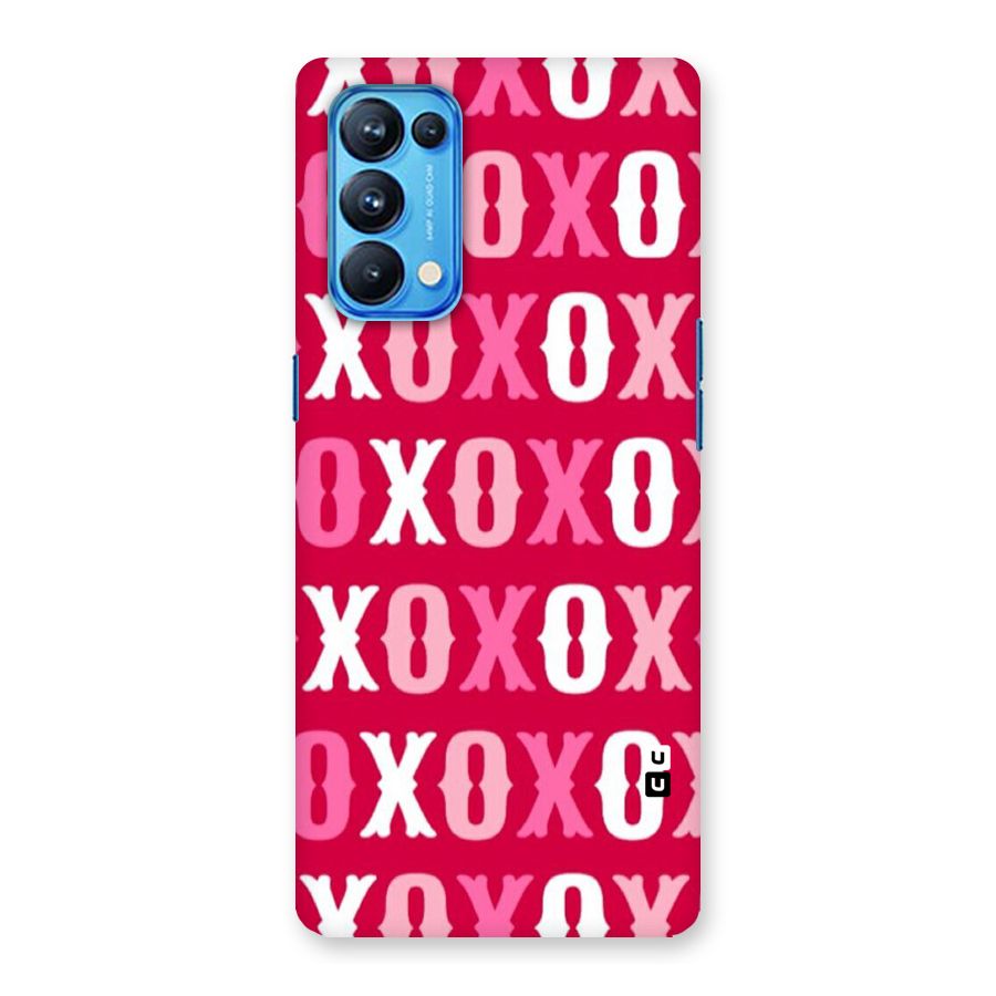 Pink White Xoxo Back Case for Oppo Reno5 Pro 5G