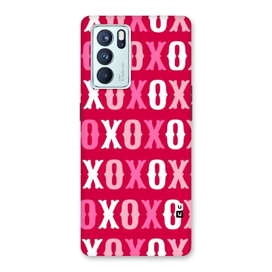 Pink White Xoxo Back Case for Oppo Reno6 Pro 5G