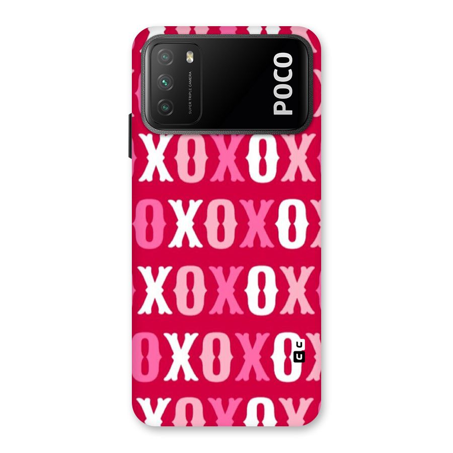 Pink White Xoxo Back Case for Poco M3