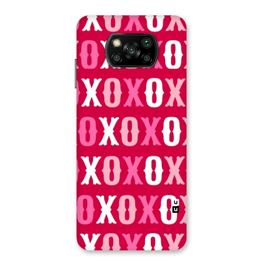 Pink White Xoxo Back Case for Poco X3