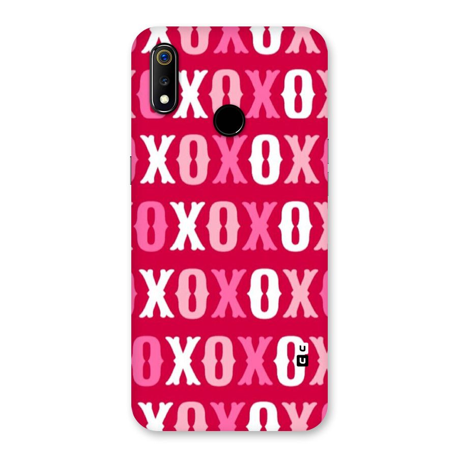 Pink White Xoxo Back Case for Realme 3
