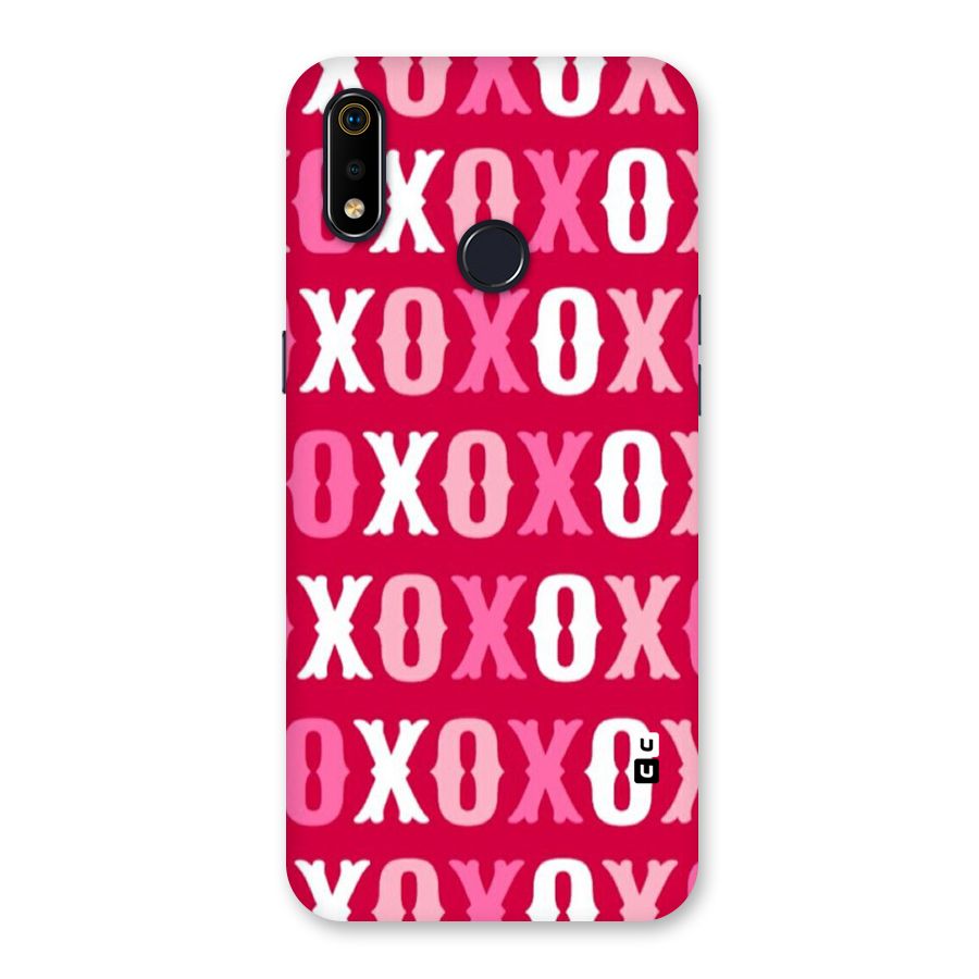 Pink White Xoxo Back Case for Realme 3i