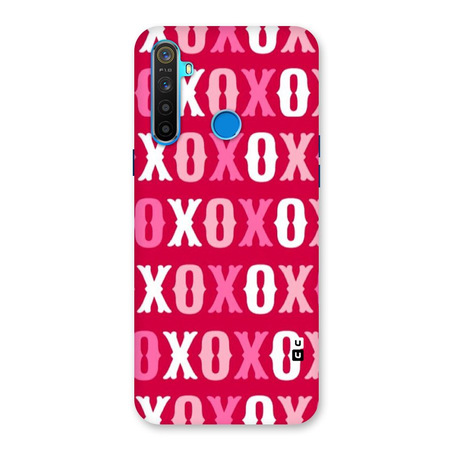 Pink White Xoxo Back Case for Realme 5