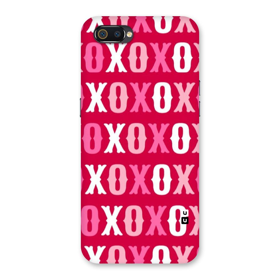 Pink White Xoxo Back Case for Realme C2