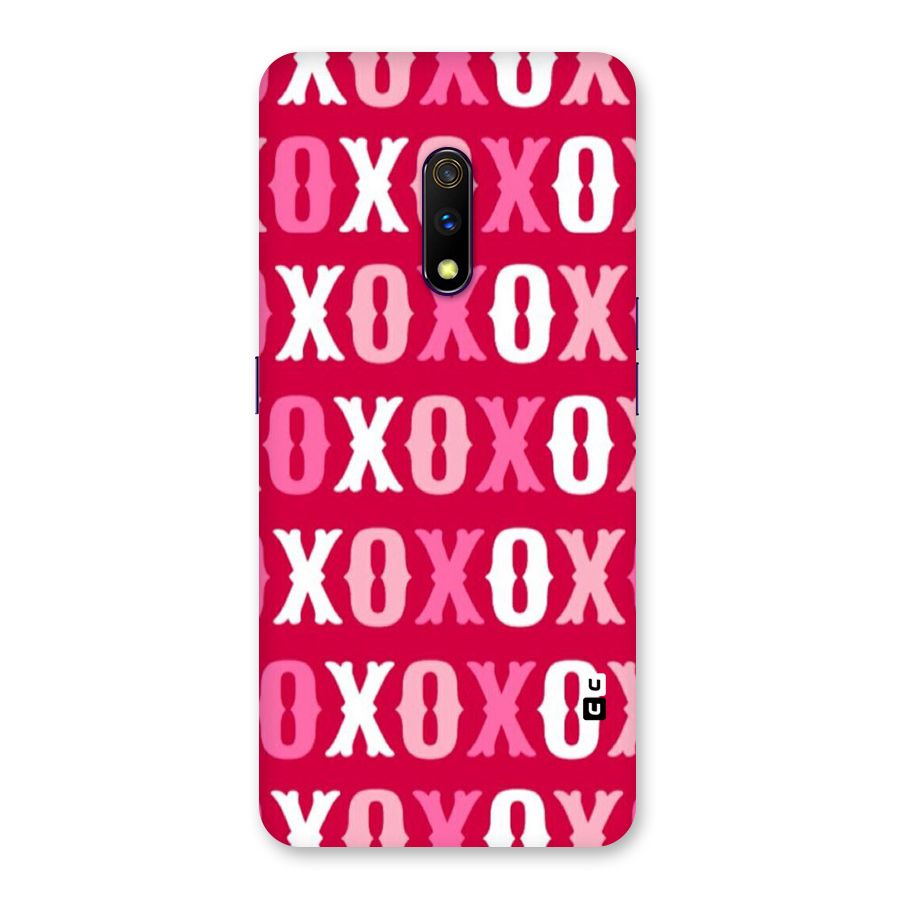 Pink White Xoxo Back Case for Realme X