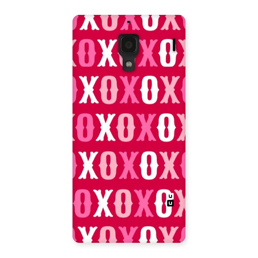 Pink White Xoxo Back Case for Redmi 1S