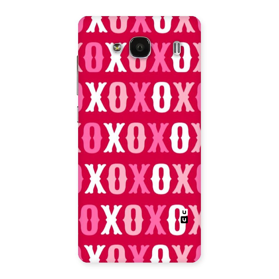Pink White Xoxo Back Case for Redmi 2