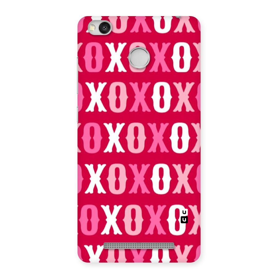 Pink White Xoxo Back Case for Redmi 3S Prime