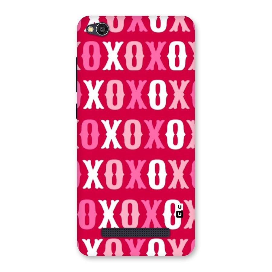 Pink White Xoxo Back Case for Redmi 4A