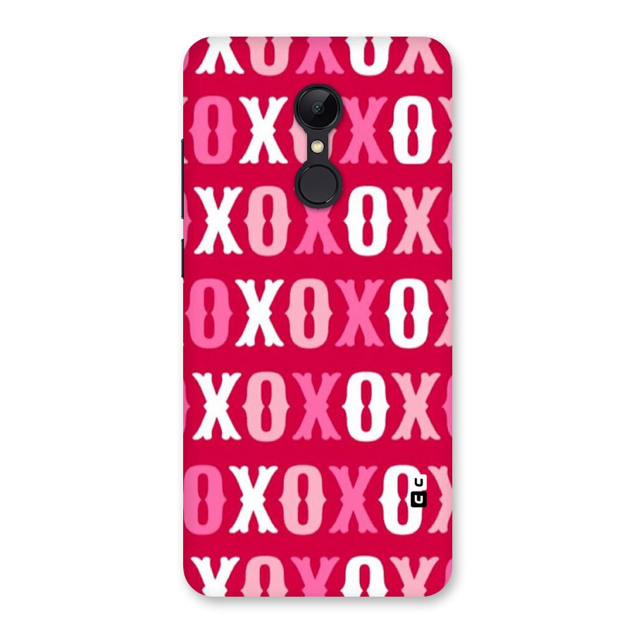 Pink White Xoxo Back Case for Redmi 5