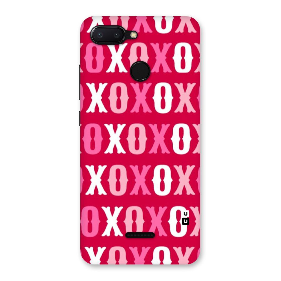 Pink White Xoxo Back Case for Redmi 6