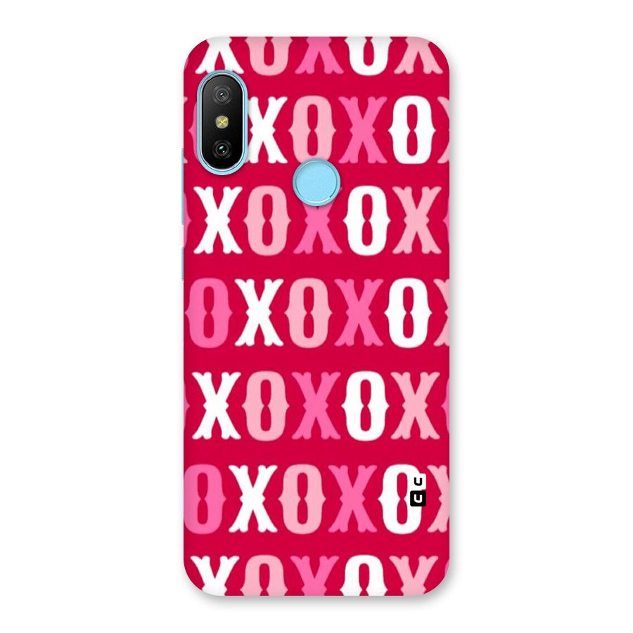 Pink White Xoxo Back Case for Redmi 6 Pro