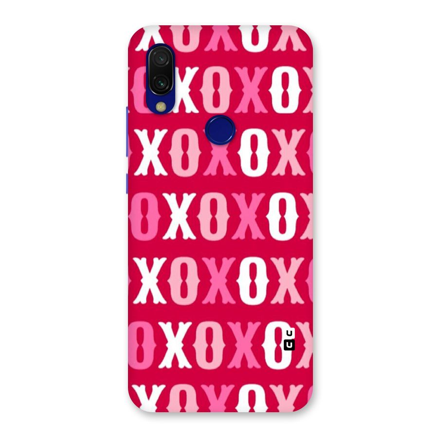 Pink White Xoxo Back Case for Redmi 7
