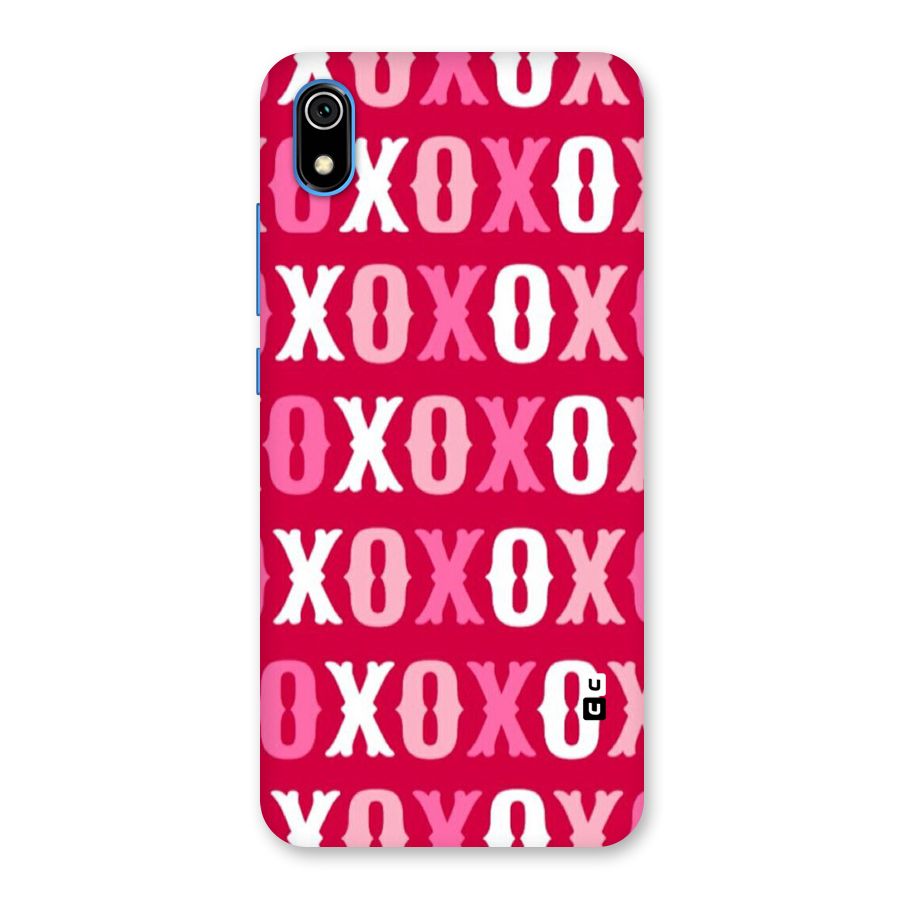 Pink White Xoxo Back Case for Redmi 7A