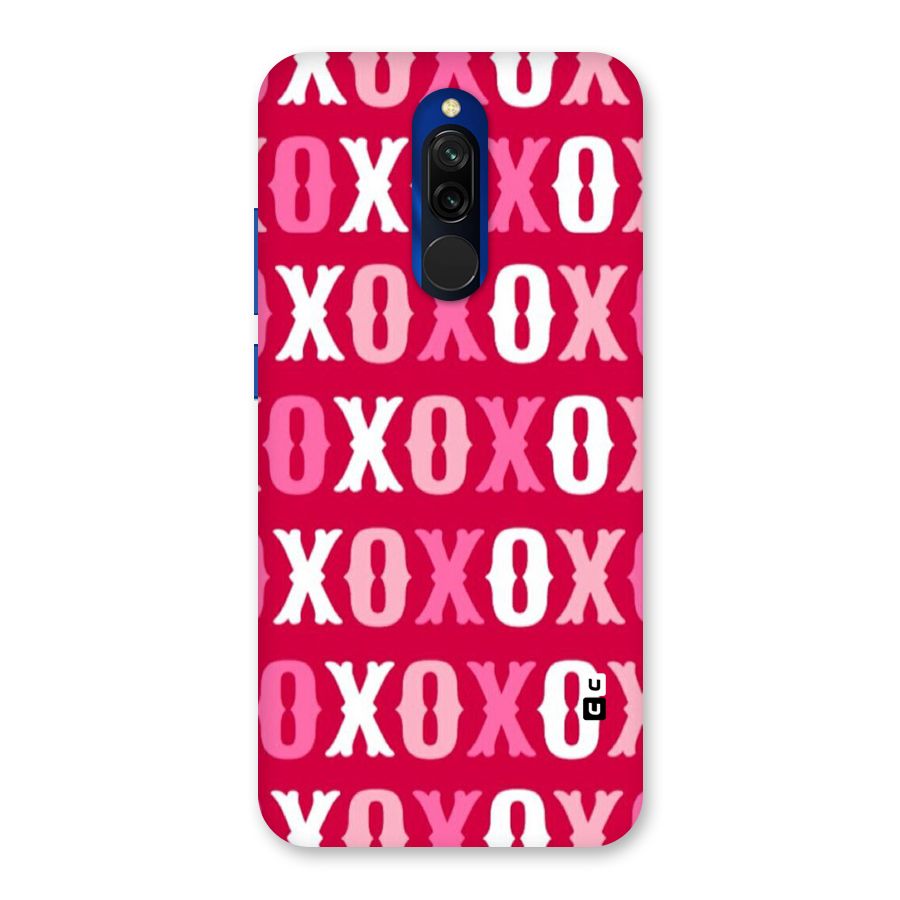 Pink White Xoxo Back Case for Redmi 8