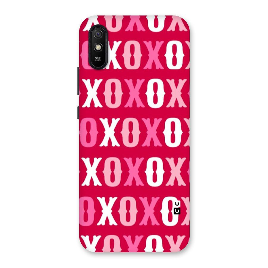 Pink White Xoxo Back Case for Redmi 9i
