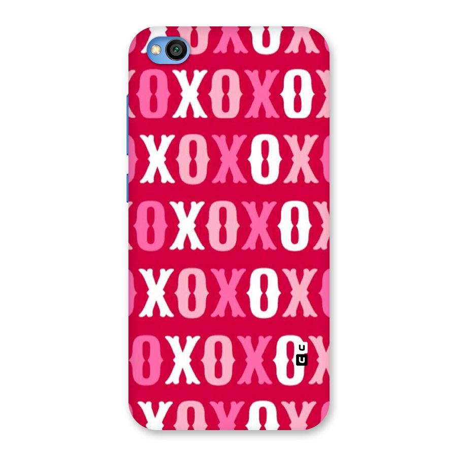 Pink White Xoxo Back Case for Redmi Go