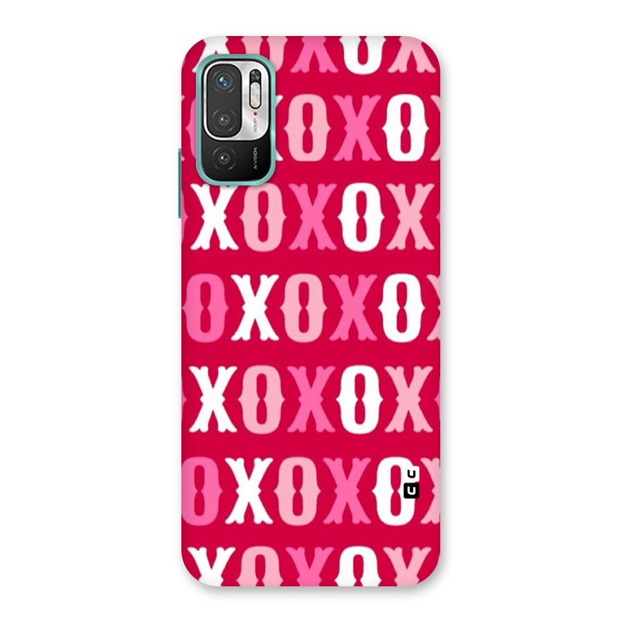 Pink White Xoxo Back Case for Redmi Note 10T 5G