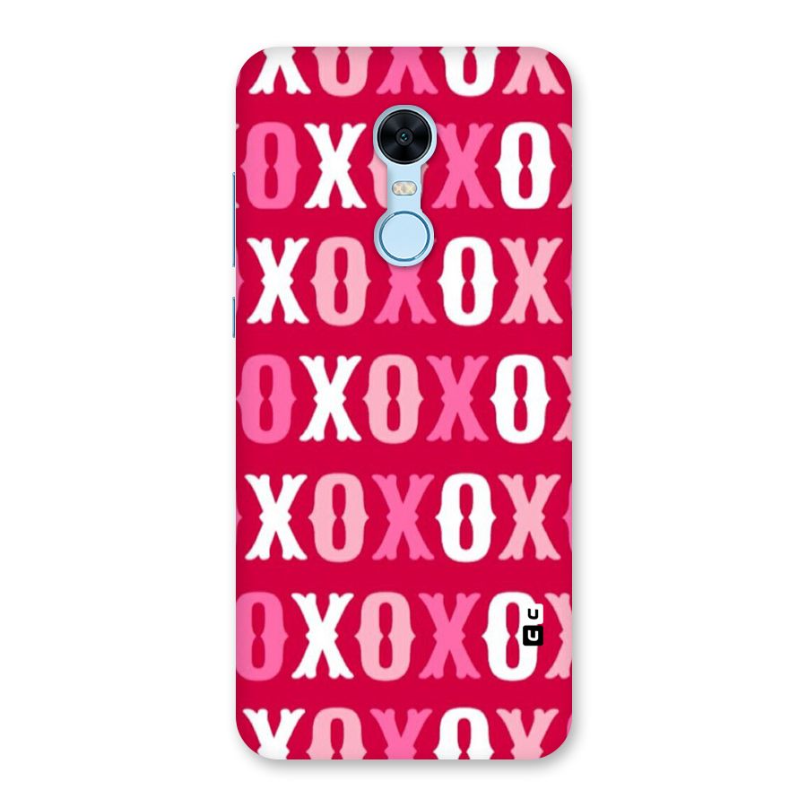 Pink White Xoxo Back Case for Redmi Note 5