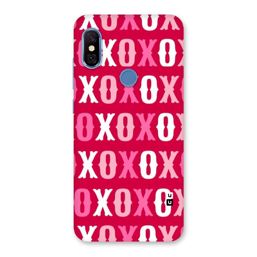Pink White Xoxo Back Case for Redmi Note 6 Pro