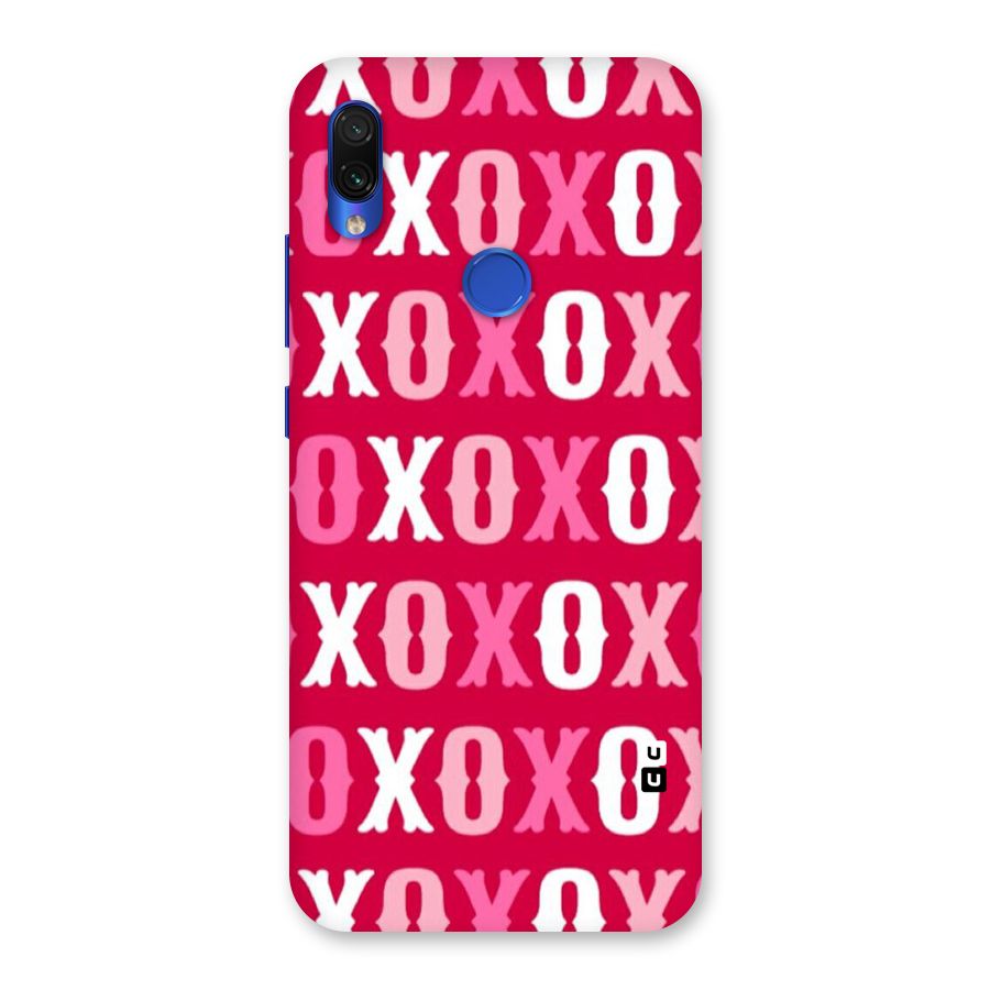 Pink White Xoxo Back Case for Redmi Note 7S