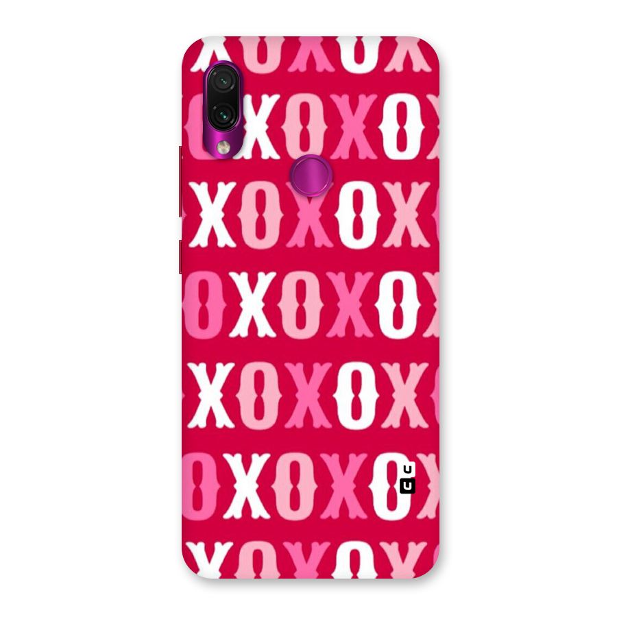 Pink White Xoxo Back Case for Redmi Note 7 Pro
