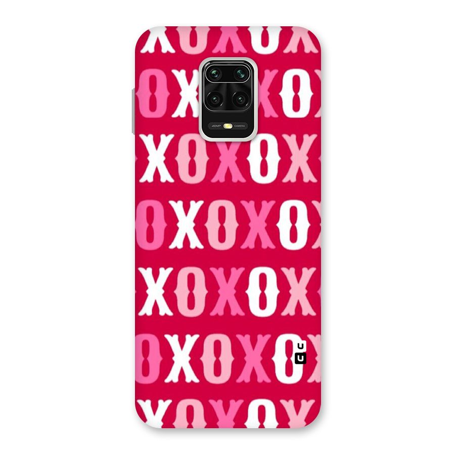 Pink White Xoxo Back Case for Redmi Note 9 Pro