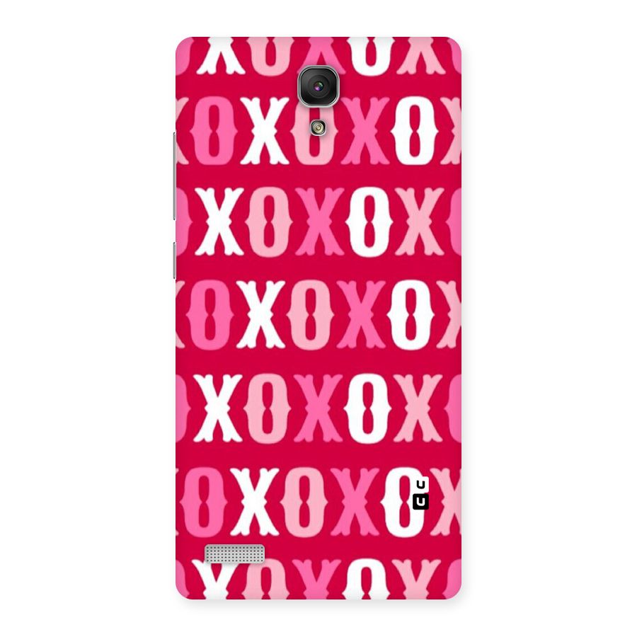 Pink White Xoxo Back Case for Redmi Note Prime