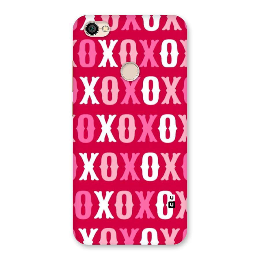 Pink White Xoxo Back Case for Redmi Y1 2017