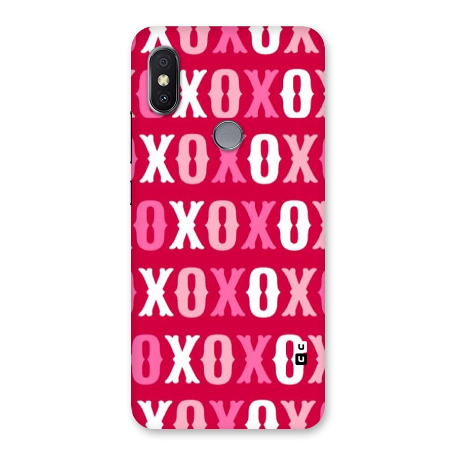 Pink White Xoxo Back Case for Redmi Y2