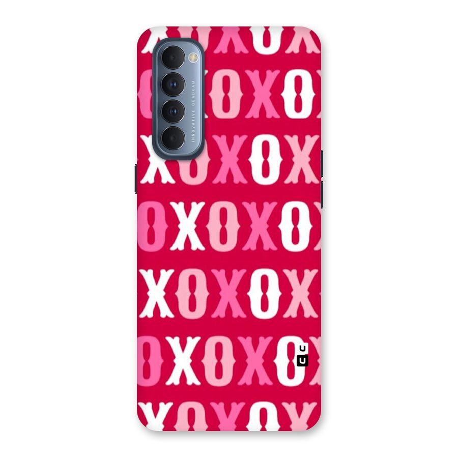 Pink White Xoxo Back Case for Reno4 Pro