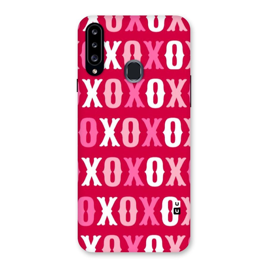 Pink White Xoxo Back Case for Samsung Galaxy A20s