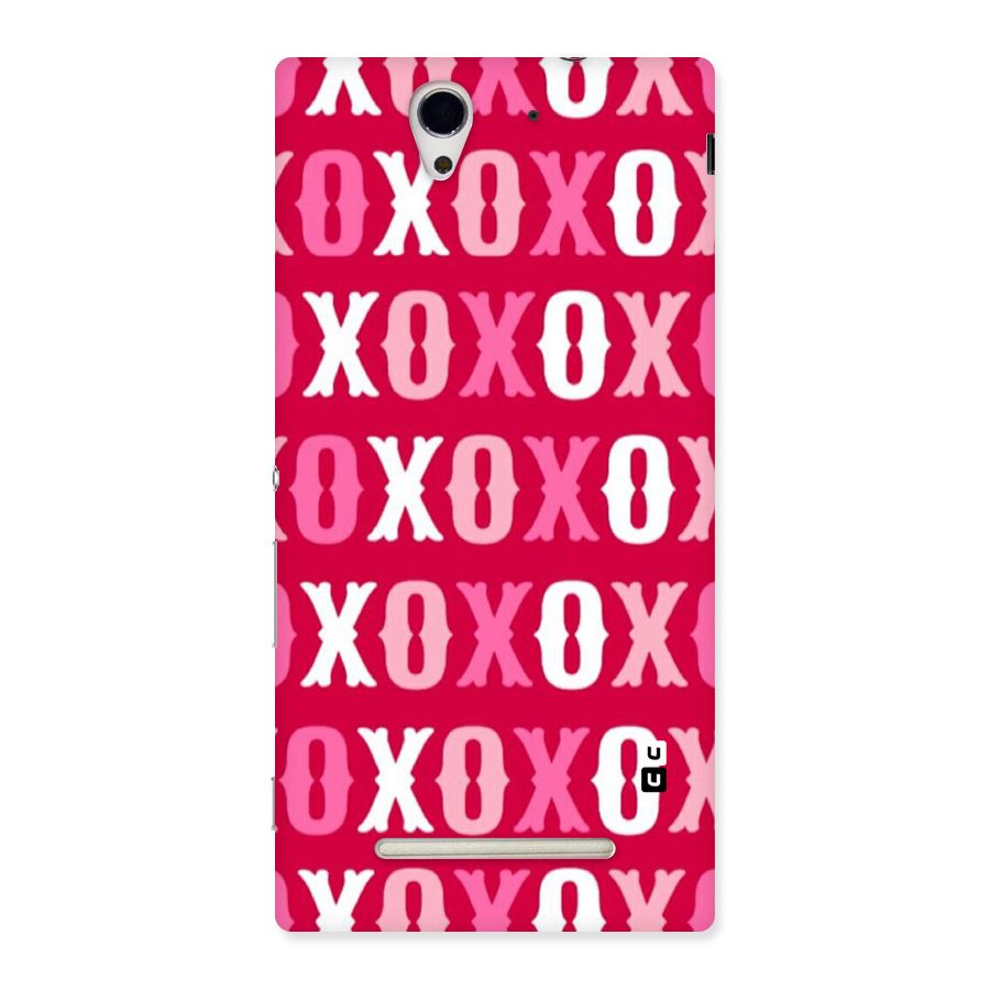 Pink White Xoxo Back Case for Sony Xperia C3